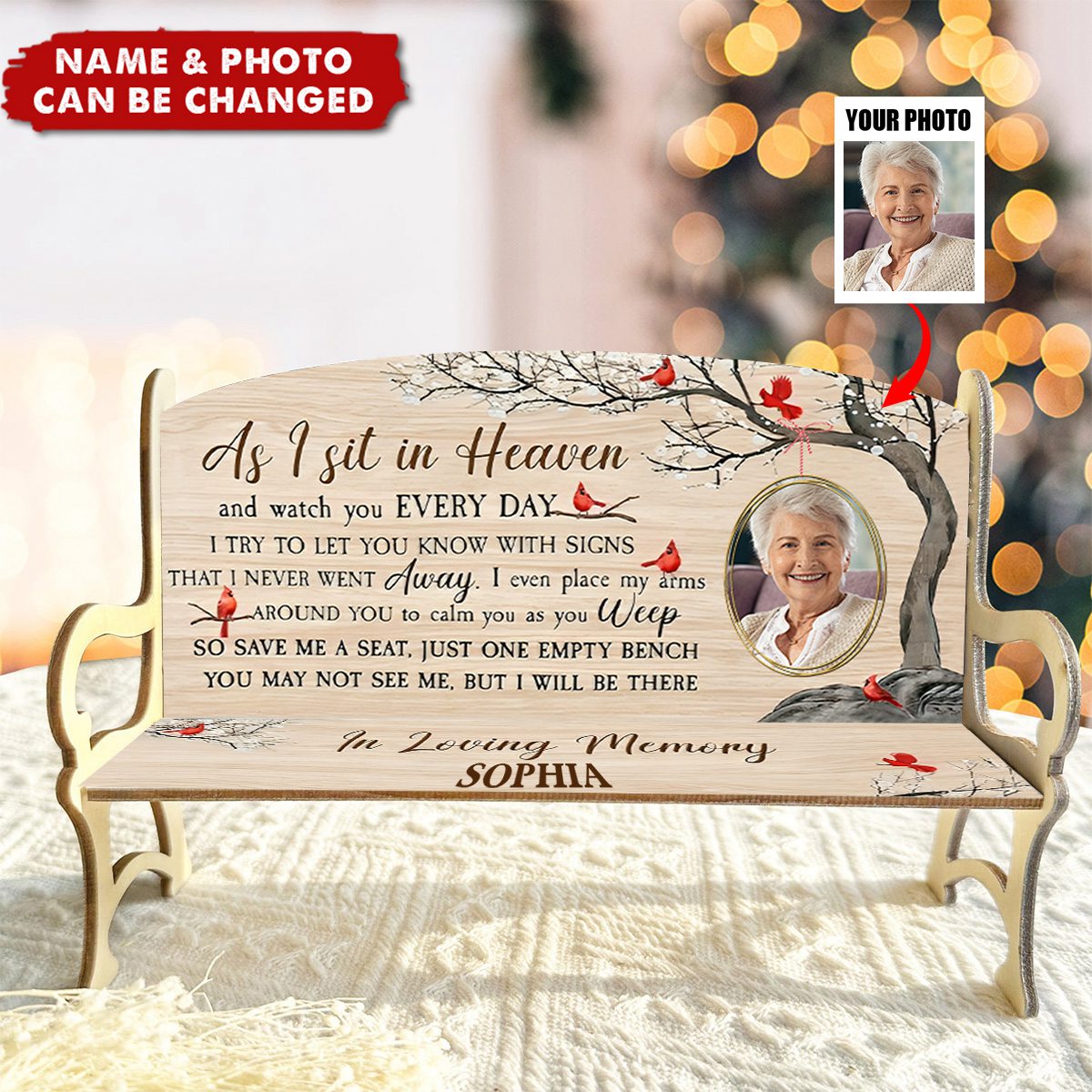 Save Me A Seat - Personalized Photo Memorial Bench