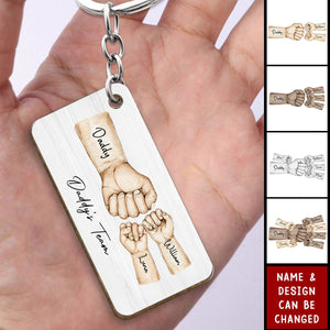 Daddy's Team Fist Bump - Personalized Keychain