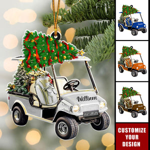 Personalized Golf Cart Acrylic Ornament, Christmas Gift For Golfer