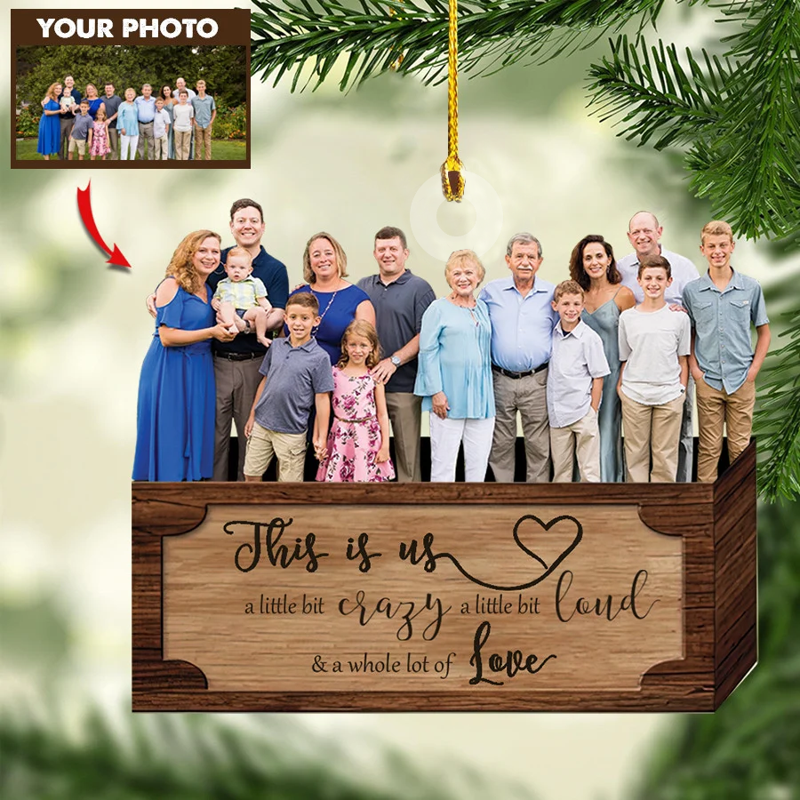 Personalized Photo Mica Ornament - Gift For Family - This Is My Family