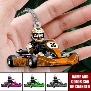 Personalized Race Car Keychain, Custom Name Race Car Keychain , Gift For Race Car Lovers