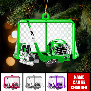 Personalized Ice Hockey Shaped Ornament - Gifts For Hockey Players