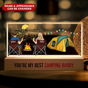 You're My Best Camping Buddy - Personalized Rectangle LED Light