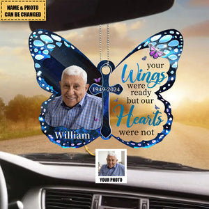 Custom Photo Your Wings Were Ready - Memorial Personalized Custom Car Ornament