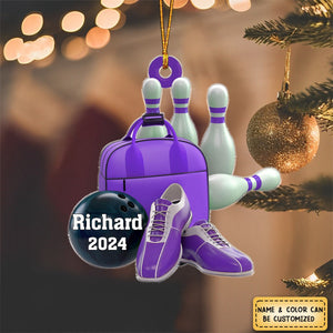 Bowling Personalized Christmas Ornament, Gift For Bowling Lovers