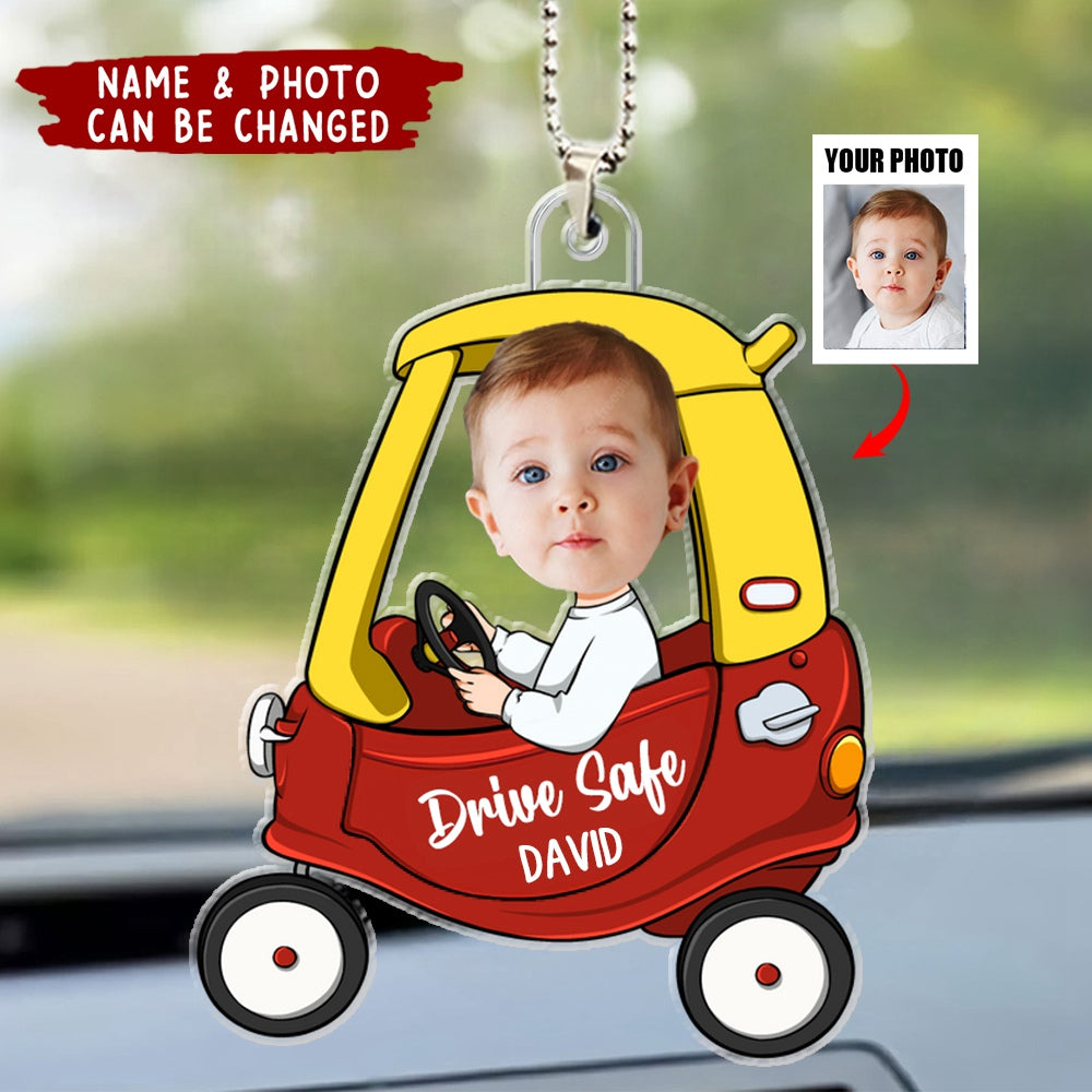 Drive Safe Daddy - Personalized Car Photo Ornament - mesbike