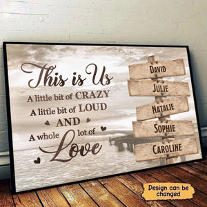 This Is Us And A Whole Lot Of Love - Family Personalized Horizontal Canvas - Gift For Family Members