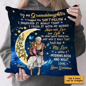 Personalized  Granddaughter Love You To The Moon And Back Pillow