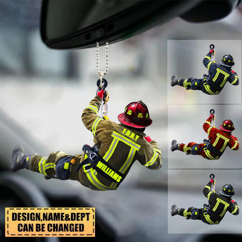 Personalized Firefighter Double-Sided Print Car Ornament