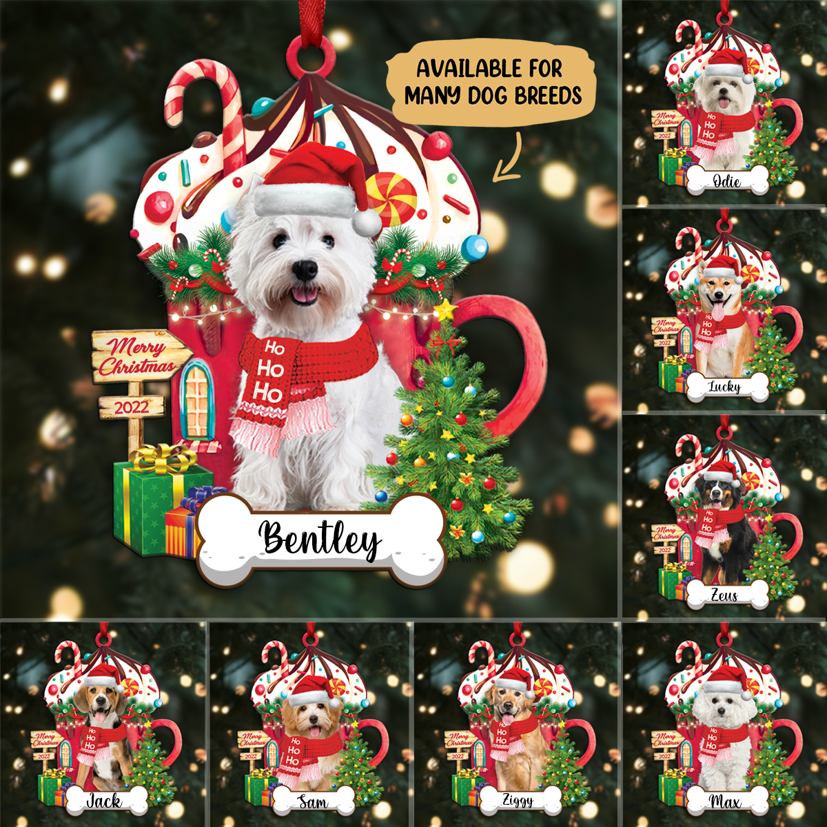 Dog Lovers - Dog Christmas Available For Many Dog Breeds - Personalized Ornament