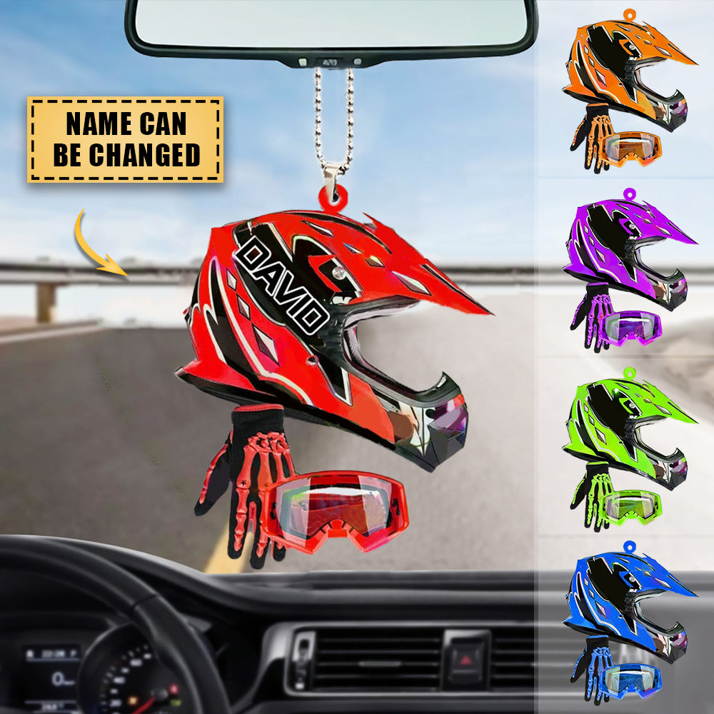 Personalized DIRT BIKE SET FULL FACE Car Ornament