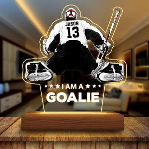 Personalized I Am A Goalie Ice Hockey 3D Night Light - Gifts For Hockey Players