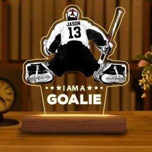 Personalized I Am A Goalie Ice Hockey 3D Night Light - Gifts For Hockey Players