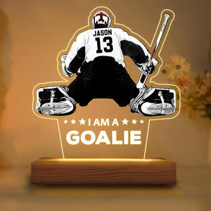 Personalized I Am A Goalie Ice Hockey 3D Night Light - Gifts For Hockey Players