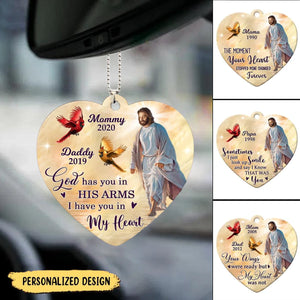 God Has You In His Arms Jesus Cardinal Bird Memorial Gift Personalized Ornament